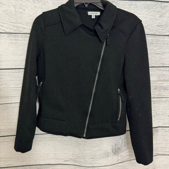 Max Studio Zip Up Trim Moto Jacket Size XS - Picture 1 of 3